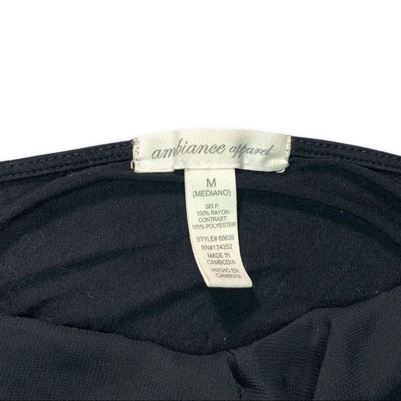 Ambiance Apparel Medium Solid Black Camisole w/ Ruffled Chest Contrast Neutral - Picture 4 of 5